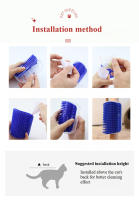 Rascador para gatos montado en la pared con hierba gatera – Cepillo de esquina autolimpiante para rascar, masajear y depilación, juguete multifuncional para gatos de interior - details 4