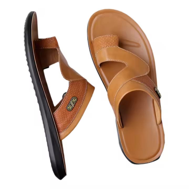 Nuevas Sandalias de Hombre de Cuero 2025 Resistentes al Desgaste, Antideslizantes, Transpirables Ligeros para la Playa - 1