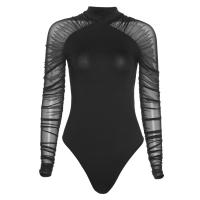 Body De Encaje Sexy Para Mujer Con Detalles De Parche Y Cuello Alto Ajustado Y Elegante Ideal Para La Calle Y El Verano - details 0