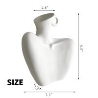 Florero de cerámica con forma de cuerpo femenino, florero pequeño minimalista de cerámica, estatua de cuerpo blanco para decoración del hogar - details 1