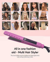 Plancha de pelo de hierro plano de titanio, rizador con pantalla LCD Digital, temperatura ajustable, planchas para el cabello lisseur - details 7