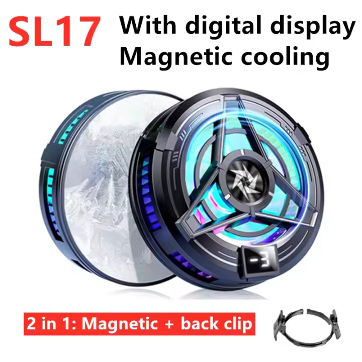 Cargador inalámbrico SL15 de 15W, radiador para teléfono móvil, enfriador magnético semiconductor SL17, ventilador pequeño para teléfono móvil, radiador con abrazadera trasera. - 1