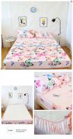 Sábana de Cama Impresa con Flor Azul Funda de Almohada de Lino Reactive para Cama Individual/Reina/Rey Protector de Almohada de Tela Elástica - details 15