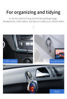 Gancho de coche Baseus 4Pcs Organizador de almacenamiento para cable USB auriculares llave autoadhesivo gancho de pared receptora de clip de auto - details 1