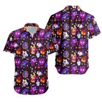 Interesante hawaiano combinado con cómics de animales, camiseta holgada de verano impresa en 3D en la playa, top de manga corta de gran tamaño, - details 7