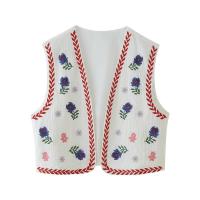 BUNO-Chaleco con bordado Floral geométrico para mujer, Top corto sin mangas de estilo Pastoral, prendas de vestir exteriores, novedad de 2025 - details 1