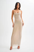Camisola francesa con diamantes de imitación para chica picante, vestido de noche ligero de lujo de gama alta con cadera envuelta, vestido largo sin espalda para fiesta - details 0