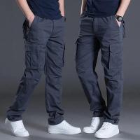 Pantalones Cargo de Algodón para Hombres Pantalones Casuales Sueltos con Múltiples Bolsillos para Actividades al Aire Libre y de Trabajo - details 0