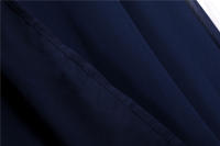 V neck women summer solid lantern short sleeve chiffon elegant vintage long party dress - details 24
