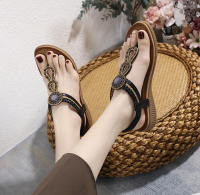 Sandalias de nuevo estilo con diamantes de imitación, cómodas, de punta redonda, para vacaciones en la playa, zapatos planos de talla grande - details 38