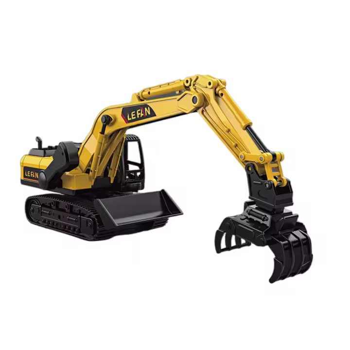Excavadora de perforación, modelo de ingeniería, coches, vehículo de juguete, grúa de simulación, Bulldozer, educación, camión inercial, juguete - 1
