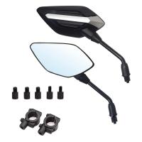 Espejos universales para manillar de motocicleta, espejos convexos de 8MM para manillar de bicicleta de 7/8 pulgadas, compatibles con ATV, moto de nieve, Scooter, ciclomotor, Dirt Bike, Sportsman - details 0
