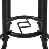 Mesa de jardín redonda de cristal de 70 cm de diámetro, mesa de balcón con orificio para sombrilla, altura 73 cm, negro - details 7