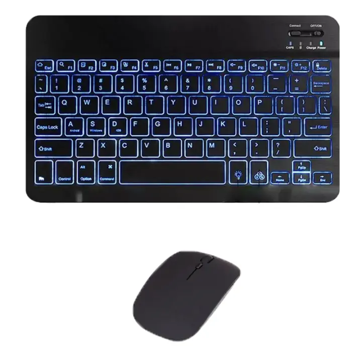 Funda con Teclado retroiluminado para Huawei Matepad T10 T10S, funda de tela con soporte para bolígrafo, para Huawei Matepad T10S de 10,1 pulgadas, ruso y español - 1