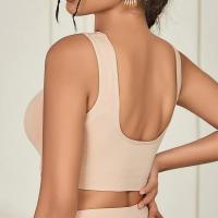 Top corto sin mangas para mujer, nuevo estilo, sujetador deportivo de Yoga, secado rápido, hilo, Top de Fitness, espalda hermosa, sujetador deportivo sin costuras, sólido - details 6