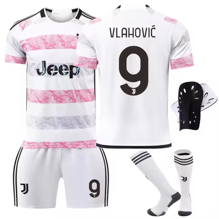 Nuevo Kit de Temporada para Visitante de Juventus No. 9 Hovic No. 7 Kiezeza No. 22 Di Maria Conjunto de Uniforme de Fútbol - 1