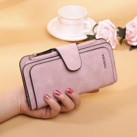 Cartera de Cuero para Mujeres de Gran Capacidad Porta Tarjetas con Múltiples Bolsillos Diseño Rose - details 1