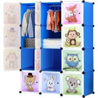 Modular Infantil de Puertas con Motivos de Animales Estanterías por Módulos Armario de Almacenaje,110 x 47 x 147 cm - details 0
