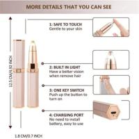 SANDALFON Maquinilla de Afeitar para Cejas Eléctrica 4 en 1, 4 cabezales de corte Recortadora de Vello Nasal, Depilación Facial para Mujeres  y removedor de Cabello, Brazos, Piernas, Cuerpo, Lavable Recargables Carga usb Seguro y sin Dolor - details 9