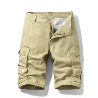 Shorts de Cargo de Algodón 100% Pantalones Cortos de Verano para Hombres Color Sólido - details 3