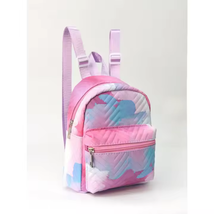 Mochila informal de gran capacidad con bordado simple e impresión, mochila escolar de viaje al aire libre transfronterizo. - 1