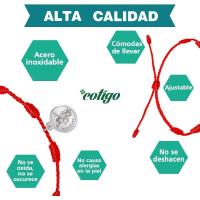 Pulsera de Acero Inoxidable con Encanto de La Suerte y Protección Amuleto para Parejas y Amistad - details 16