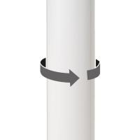 Sillas de Cocina Giratorias Altas de 360° Juego de Taburetes Ajustables en Altura de 83 a 104 cm con Resalto Material de Polipiel Estructura de Metal Blanco y Reposapiés - details 3