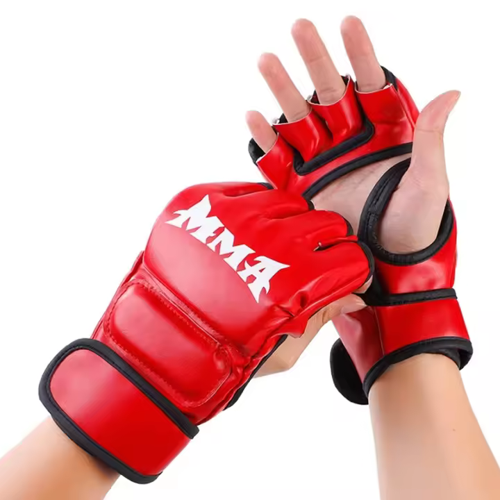 1Pair Thick Boxing Gloves MMA Gloves Half Finger - 1