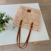 Bolso de hombro de encaje ahuecado de gran capacidad, bolso de mano de ganchillo con flores, bolsos ligeros tejidos con flores para mujer - details 7