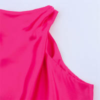 Vestido Ajustado con Textura de Satén Retro Diseño Asimétrico para Mujer, Sin Mangas, Moda 2025 - details 5
