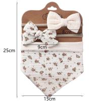 Set de Diadema de Alimentación de Bebé de Muselina de Algodón 3 piezas: Toalla de Saliva con Estampado Triangular, Diadema de Tie Neonatal, Pañuelo de Alimentación de Bebé - details 2