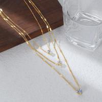 Collar con colgante de circón para mujer, gargantilla de cadena multicapa, joyería brillante para fiesta, regalo de moda - details 7