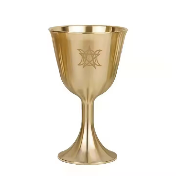 Taza Taza Sólida Altar Rituals Latón Decorativo Vintage Cáliz Dorado Para Copas De Vino Comunión - 1