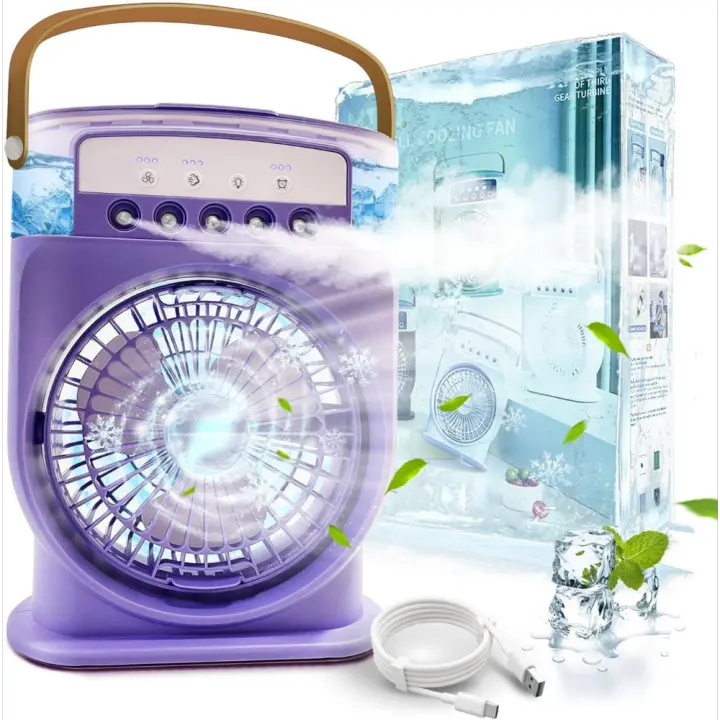 Mini Aire Acondicionado 4 en 1, Aire Acondicionado Portátil Silencioso, Mini Aire Acondicionado, Ventilador Portátil, Mini Enfriador, Climatizador de Agua Tipo-C con Humidificador y Temporizador - 1