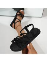Sandalias de suela plana para mujer, zapatillas geniales, cuerda de cáñamo de imitación, suela de cáñamo falso, tira de franela, zapatillas cruzadas - details 3