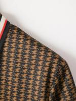 Camiseta de pata de gallo para hombre, Polo de manga corta con botones de bloque de Color - details 5