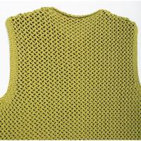 Chaleco de punto con cuello redondo para mujer, cárdigan elegante sin mangas con bolsillo y botones, color verde, moda de otoño - details 6