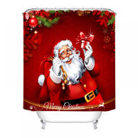 Juego de Cortina de Ducha Navideña de 4 Piezas Estera Antideslizante, Tapa de Olla, Alfombra de Baño Regalos Ideales para Familia, Amigo, Vecino - details 3