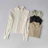 Traje de Yoga de Alta Gama Collar Alto Deportivo Abrigo Largo A prueba de viento para Correr y Entrenar Camisetas y Topes de China - details 1
