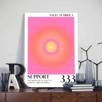 Pintura Nórdica de Lienzo con Marco de JUBEER en Rosa Abstracta Disco Champán espuma Ciruelo para Decoración de Pared de Dormitorio y Hogar - details 10