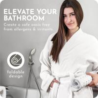 Alfombra de baño blanca | Alfombra de ducha lavable a máquina para niños | (100x40cm) Alfombra de baño extra larga Alfombra de ducha antideslizante y antimoho - details 3