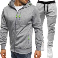 Conjunto de dos piezas para hombre, chándales informales, trajes deportivos para exteriores, sudaderas con capucha y pantalones para correr, Otoño e Invierno - details 7