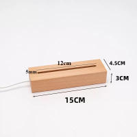 Base LED RGB multicolor con alimentación por USB, soporte rectangular de madera acrílica de 15 cm para luces nocturnas de resina de vidrio 3D - details 4