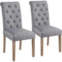 Sillas de Comedor de Madera Diseño Confortable con Resalto Alto Versión en Gris Oscuro y Marrón - details 0