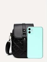 Mini bolso cruzado acolchado de Argyle, bolso de teléfono móvil con solapa de moda, bolso de hombro multicapa para mujer - details 3