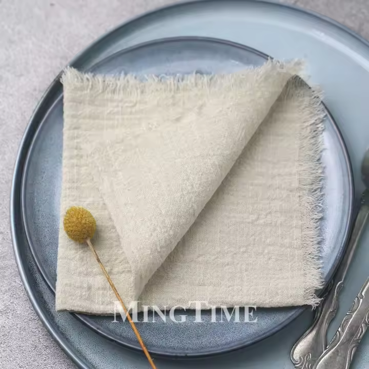 20 servilletas de gasa de algodón, 32x32cm, decoración bohemia, estilo retro occidental, complementos de tela para cena y boda - 1