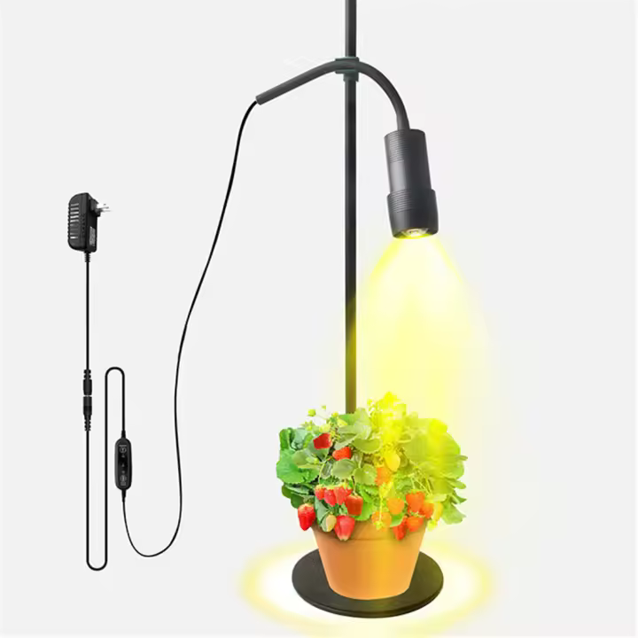 Luz LED con zoom de altura ajustable, lámpara de espectro completo para cultivo de plantas, 3/6/12H, 5 escalones, regulable, 10W - 1