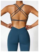 Conjunto de Yoga 2 Piezas Deporte para Mujeres Ropa de Gimnasio con Sujetador Deporte Mallas Cintura Alta Shorts Yoga Leggings Traje de Fitness Material Exterior de Nylon - details 5
