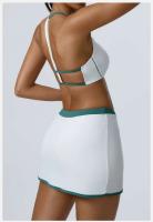 Conjunto de dos piezas de sujetador y pantalones cortos de entrenamiento de yoga, conjunto deportivo de mujer Fiess yoga Tre elástico de retales - details 6
