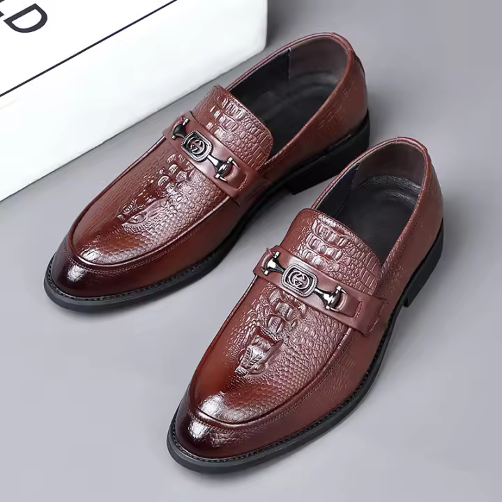 Nuevo vestido de negocios de piel de vaca de primera capa, zapatos individuales transpirables, zapatos de hombre puntiagudos - 1